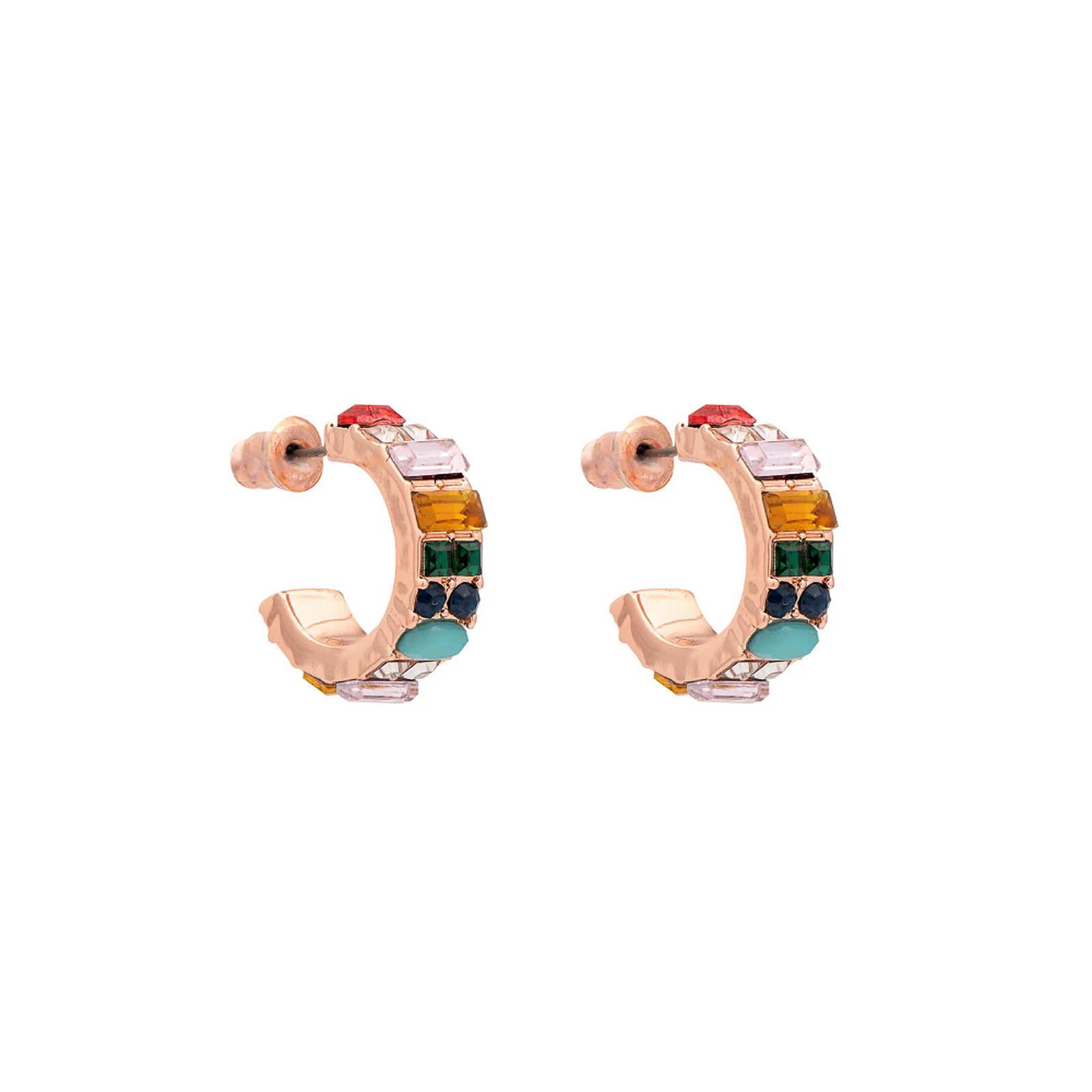 Bella & Beau multicolour hoop earrings pair on white background