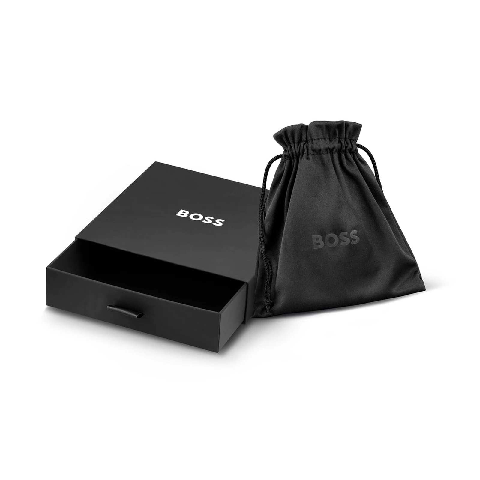 BOSS Ares bracelet presented with black gift box and pouch