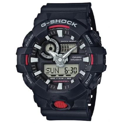 Casio G-Shock GA-700SF-1ADR black analogue-digital watch front view