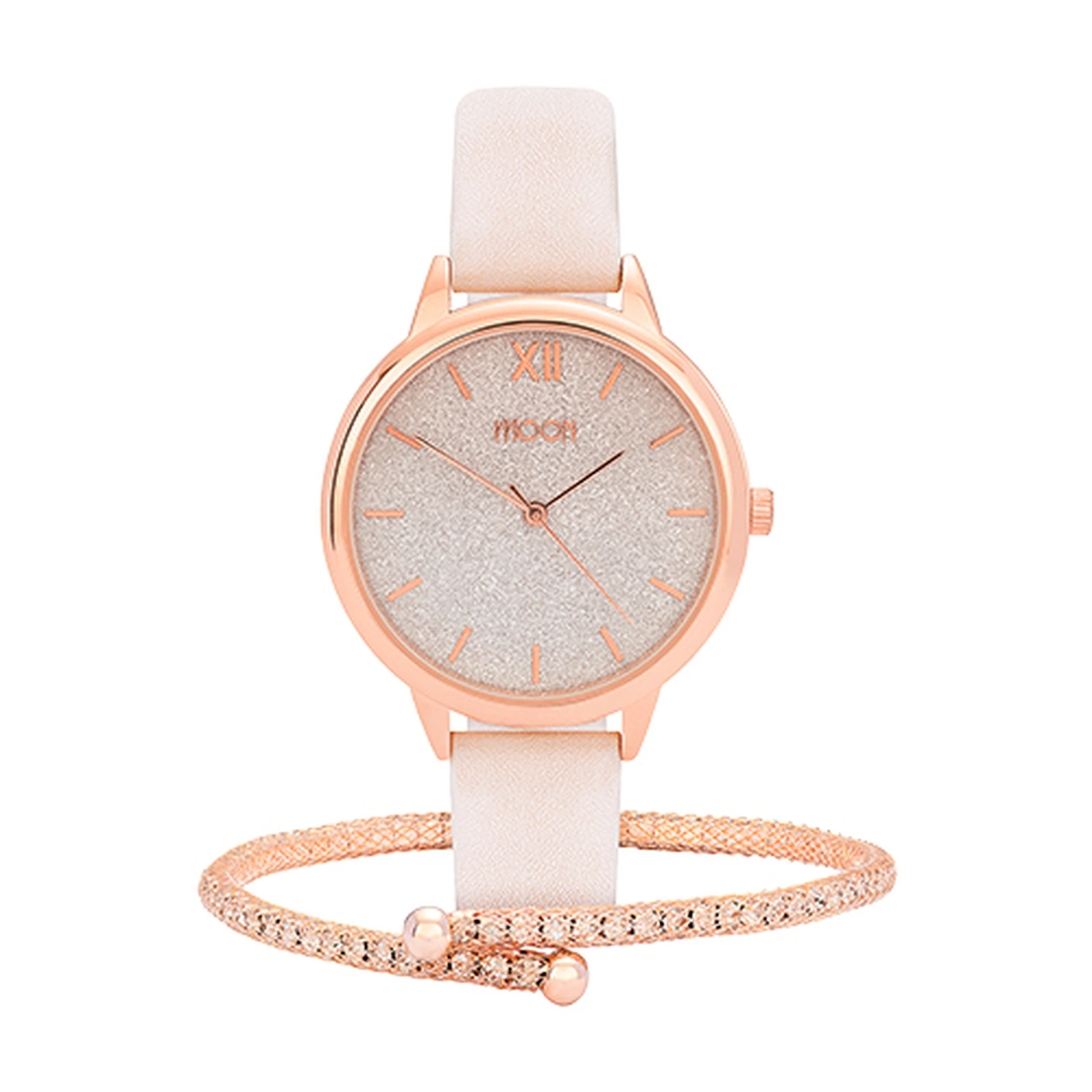 Moon Ice Cream Hazy Days rose gold watch and bracelet set